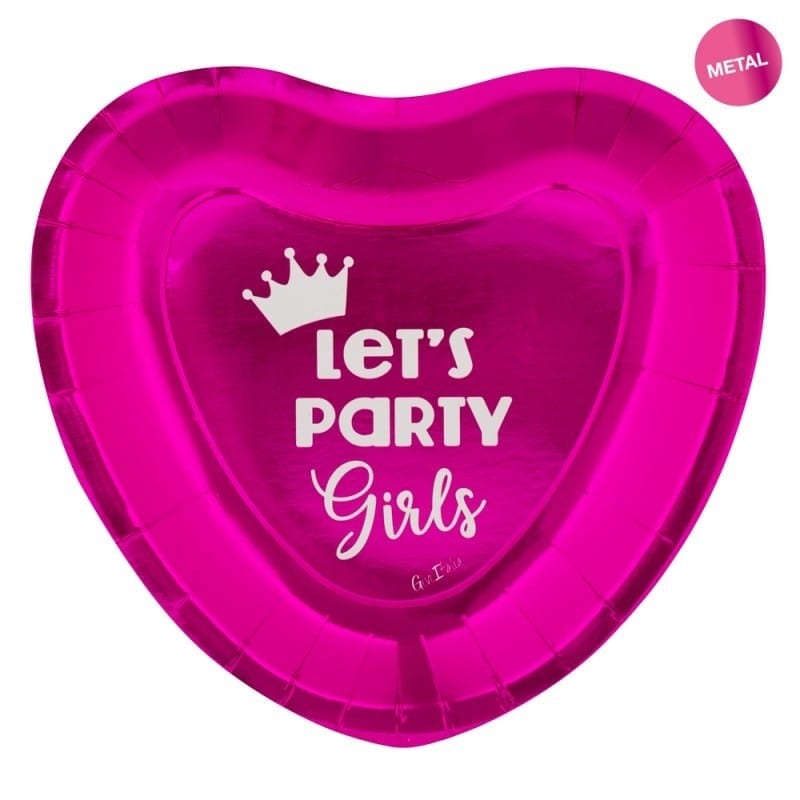 Piatti cuore party lady stampa metal fucsia 8 pz – 63996 » Il Fantastico  Mondo di Lu